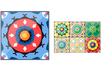 Spanish Ceramic Tile Vectors - бесплатный vector #352947